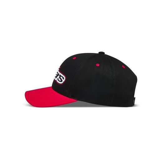 ALPINESTARS RETRO SNAPBACK – VOĽNOČASOVÁ ŠILTOVKA (ČIERNA/ČERVENÁ)
