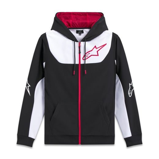 ALPINESTARS SESSIONS 3 HOODIE – VOĽNOČASOVÁ MOTO MIKINA (ČIERNA/BIELA/ČERVENÁ)