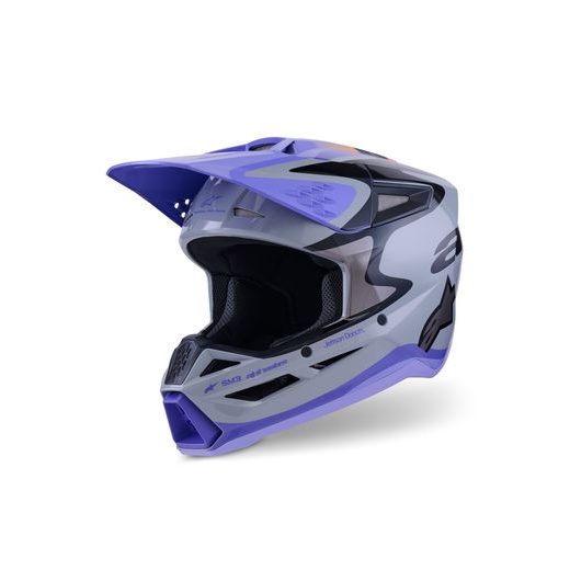 PRILBA S-M3 EDÍCIA JETT LAWRENCE, ALPINESTARS (ŠEDÁ/FIALOVÁ/ČERNÁ) 2026