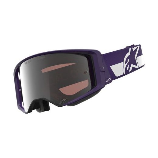 ALPINESTARS SUPERTECH VISION HUNTA96 XXV – MOTOKROSOVÉ OKULIARE NA MX A ENDURO (FIALOVÁ/BIELA, ZRKADLOVÉ STRIEBORNÉ PLEXI) 2026