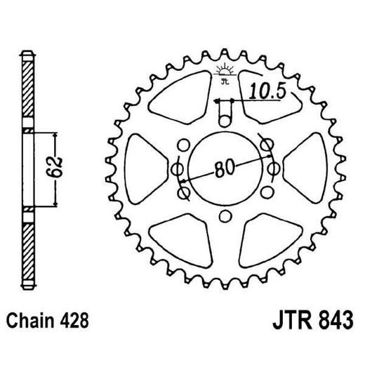 REŤAZOVÁ ROZETA JT JTR 843-48 48 ZUBOV,428