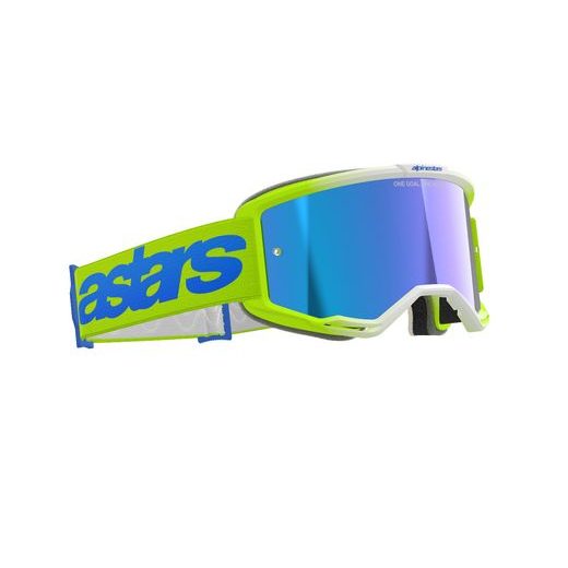 OKULIARE VISION 5 BLAZE, ALPINESTARS (ŽLTÁ FLUO/MODRÁ, ZRKADLOVÉ MODRÉ PLEXI) 2025