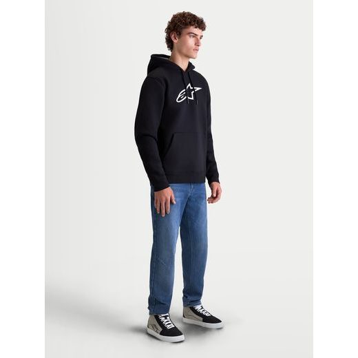 ALPINESTARS AGELESS HOODIE 3 – VOĽNOČASOVÁ MOTO MIKINA (ČIERNA/BIELA)