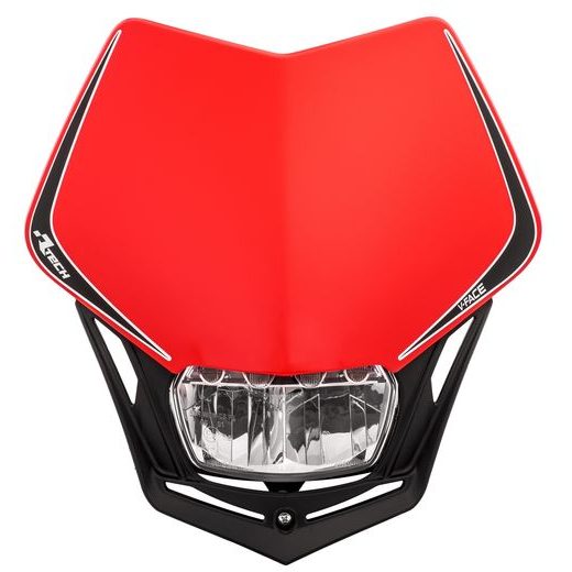 UNI PREDNÁ MASKA VRÁTANE SVETLÁ V-FACE FULL LED, RTECH (ČERVENÁ/ČIERNA)