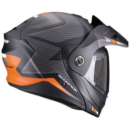 SCORPION PRILBA NA MOTOCYKEL ADX-2 CAMINO, MATNÁ ČIERNA/STRIEBORNÁ/ORANŽOVÁ