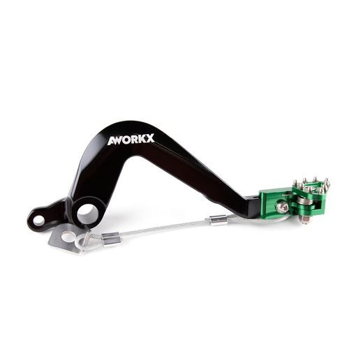 AWORKX PEDÁL ZADNEJ BRZDY (NOŽNÁ BRZDOVÁ PÁKA), ZELENÝ – KAWASAKI KX 85 '01–'25 (AW-20035)