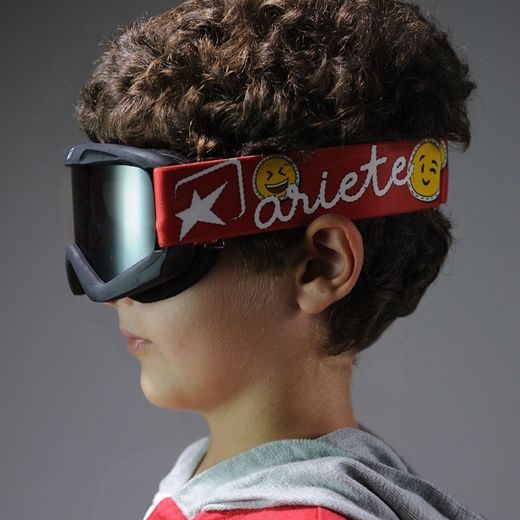 OKULIARE ARIETE SNOWY - KIDS 14930-NAR BLACK, BLUE LENS SMILE STRAP