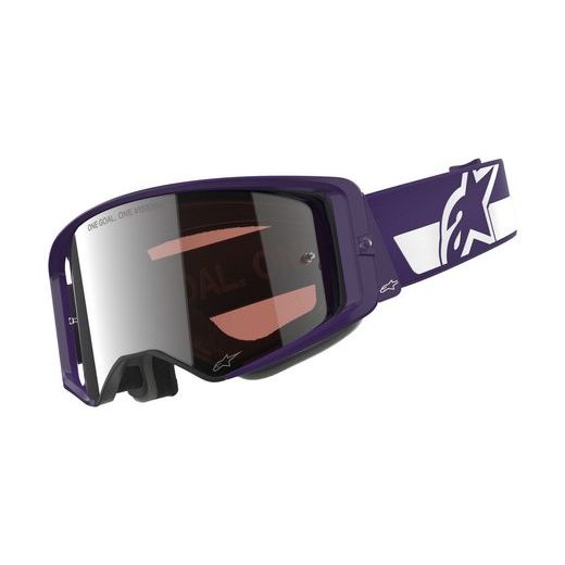 ALPINESTARS SUPERTECH VISION HUNTA96 XXV – MOTOKROSOVÉ OKULIARE NA MX A ENDURO (FIALOVÁ/BIELA, ZRKADLOVÉ STRIEBORNÉ PLEXI) 2026
