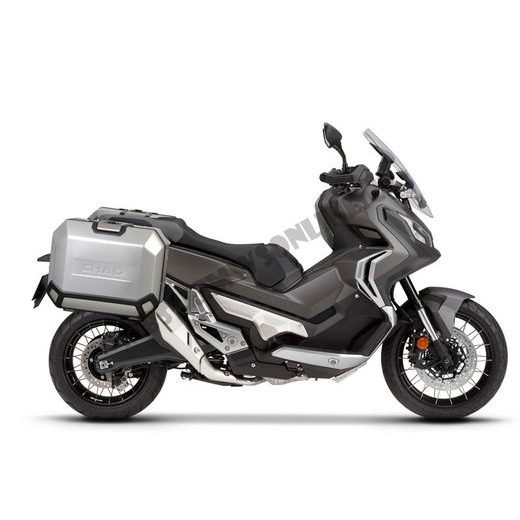 KOMPLETNÁ SADA BOČNÝCH HLINÍKOVÝCH KUFROV SHAD TERRA, 47/47 LITROVÝ BOČNÉ KUFRE, VRÁTANE MONTÁŽNEJ SADY SHAD HONDA X-ADV 750