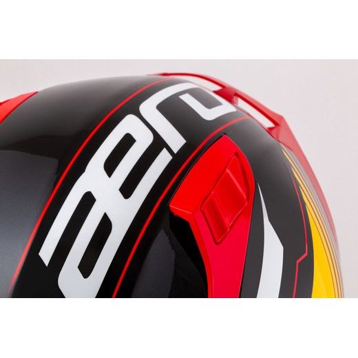 PRILBA AERO DROME, CASSIDA (ČIERNA PERLEŤ/ORANŽOVÁ/ČERVENÁ/BÍLÁ) 2024