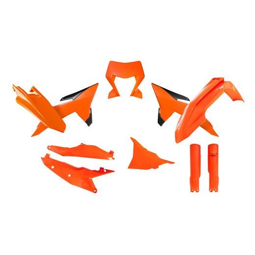 SADA PLASTOV KTM, RTECH (NEON ORANŽOVÁ-ČIERNA, 7 DIELOV)