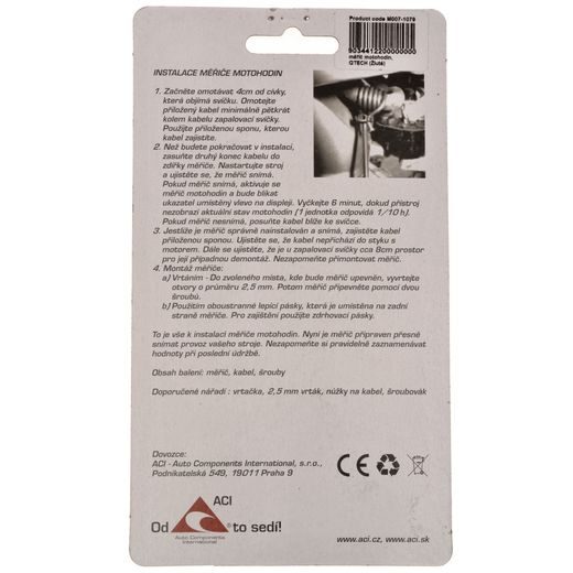 MERAČ MOTOHODÍN, Q-TECH (ŽLTÝ)