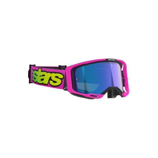 ALPINESTARS VISION 8 VISTA – MOTOKROSOVÉ OKULIARE NA MX A ENDURO (RUŽOVÁ FLUO/ŽLTÁ FLUO/ZELENÁ, ZRKADLOVÉ MODRÉ PLEXI) 2026