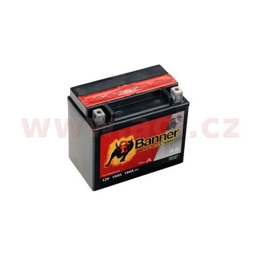 BATÉRIA 12 V, YTX12-BS, 10AH, 160A, BANNER BIKE BULL AGM 150X87X131