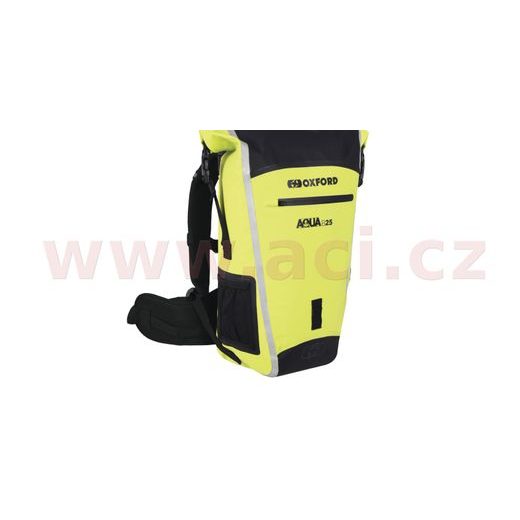 VODOTESNÝ BATOH AQUA B-25, OXFORD (ČIERNY/ŽLTÝ FLUO, OBJEM 25 L)