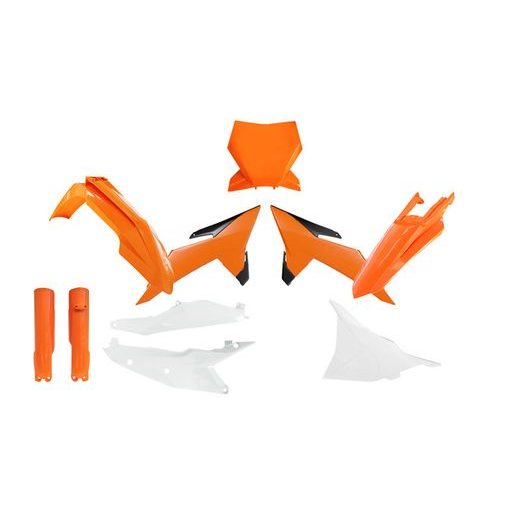 SADA PLASTOV 7 DIELOV KTM, RTECH (ORANŽOVÁ-ČIERNA-BIELA) OEM FARBY