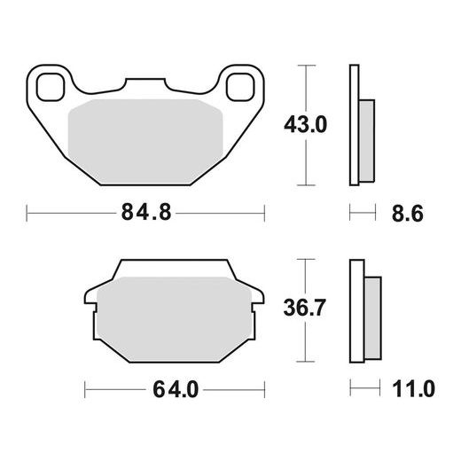 BRZDOVÉ DOŠTIČKY, BRAKING (SEMI-METALICKÁ ZMES SM1) 2 KS V BALENÍ