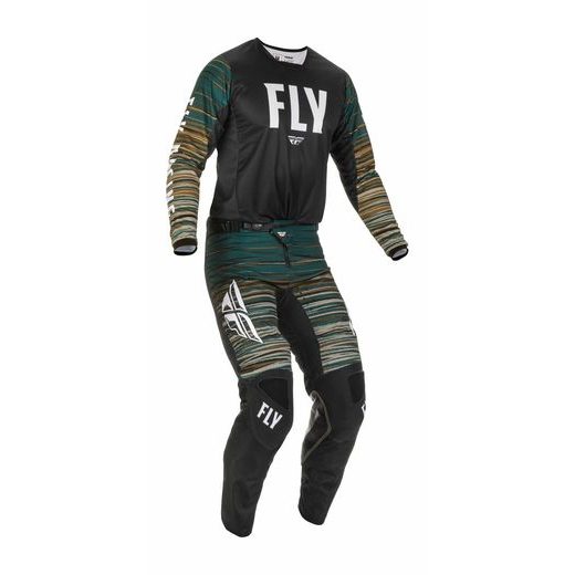 NOHAVICE KINETIC WAWE, FLY RACING - USA 2022 (ČERNÁ/ZELENÁ)