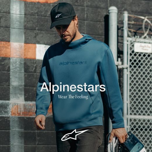 ALPINESTARS DATRIX HOODIE – VOĽNOČASOVÁ MOTO MIKINA (MODRÁ)