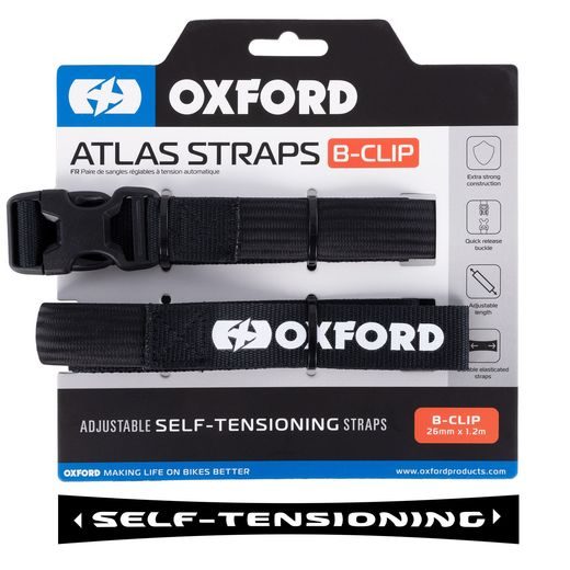 ZAVAZADLOVÉ POPRUHY ATLAS B-CLIP, OXFORD (ČIERNA, 26MM X 1,2M)