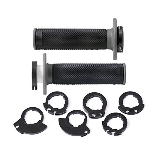 GRIPY LOCK-ON D100 (OFFROAD) DĹŽKA 125/130 MM (6 VAČEK), DOMINO (ČIERNO-SIVÉ)