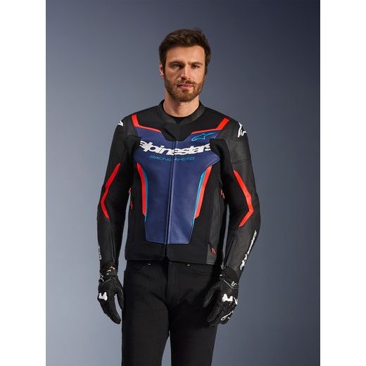 ALPINESTARS GP FORCE V2 – MOTOCYKLOVÁ BUNDA NA CESTNÚ JAZDU (ČIERNA/MODRÁ/ČERVENÁ FLUO) 2026