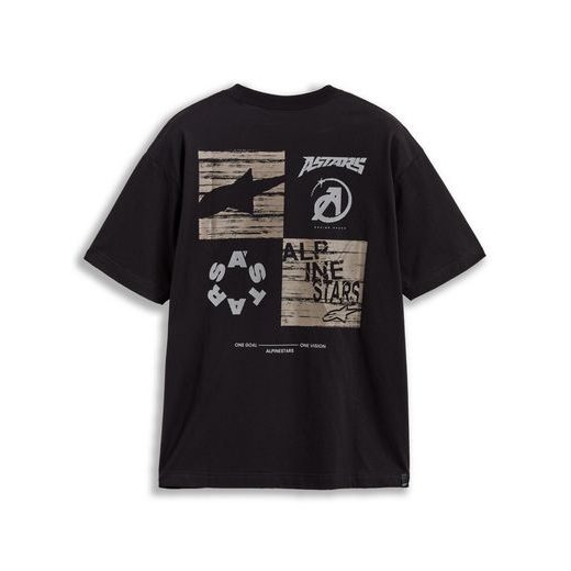 ALPINESTARS CHECKBACK OVERSIZED CSF – VOĽNOČASOVÉ MOTO TRIČKO (ČIERNA)