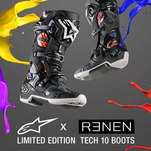 TOPÁNKY TECH 10 2023 LIMITOVANÁ EDÍCIA RENEN, ALPINESTARS (ČERNÁ/ŠEDÁ/BÍLÁ/MULTICOLOR)