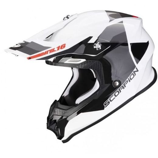 SCORPION PRILBA NA MOTOCYKEL VX-16 EVO AIR SPECTRUM, BIELA/STRIEBORNÁ/ČIERNA
