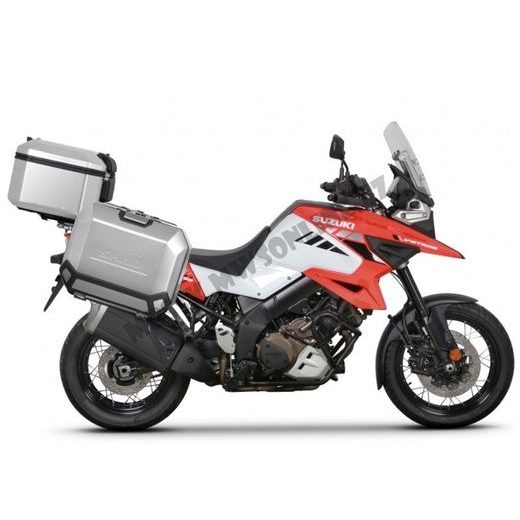 KOMPLETNÁ SADA HLINÍKOVÝCH KUFROV SHAD TERRA, 37 LITROVÝ VRCHNÝ KUFOR, 47/47 LITROVÝ BOČNÉ KUFRE, VRÁTANE MONTÁŽNEJ SADY A PLATNI SHAD SUZUKI DL 1000 V-STROM/ DL 1050 V-STROM