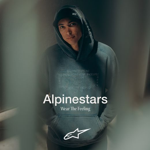 ALPINESTARS INFINITE WASHED OVERSIZED HOODIE – VOĽNOČASOVÁ MOTO MIKINA (SEPRANÁ MODRÁ)