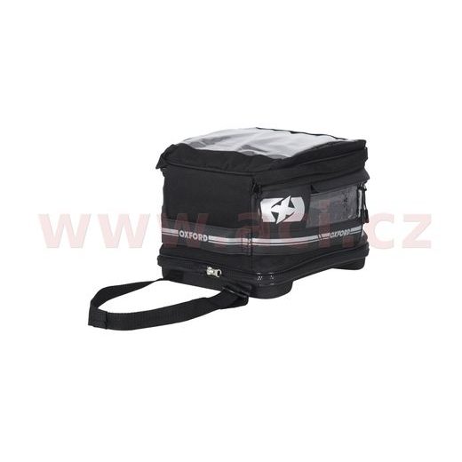 TANKBAG NA MOTOCYKEL F1 QR, OXFORD (ČIERNY, S RÝCHLOUPÍNACÍM SYSTÉMOM NA VIEČKA NÁDRŽE, OBJEM 18 L)