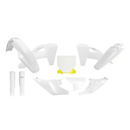 KOMPLETNÉ SADA PLASTOV 7 DIELOV (VRÁTANE CHRÁNIČOV VIDLÍC) HUSQVARNA, RTECH (BIELA, HUSQV. LEMON ŽLTÁ)
