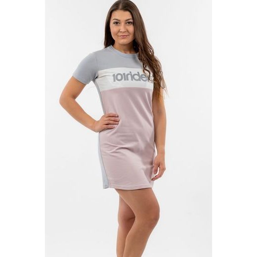 DLOUHÉ TRIKO T-DRESS 22, 101 RIDERS (RŮŽOVÁ/ŠEDÁ)