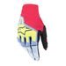 RUKAVICE TECHSTAR, ALPINESTARS (SVETLO MODRÁ/ČERVENÁ/ŽLTÁ FLUO/ČIERNA)