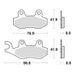 BRZDOVÉ DOŠTIČKY, BRAKING (SINTEROVÁ ZMES CM44) 2 KS V BALENÍ