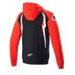 MIKINA NA ZIP S KAPUCŇOU HONDA 2021, ALPINESTARS (ČERVENÁ/ČERNÁ)