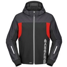 BUNDA HOODIE H2OUT, SPIDI (ČERNÁ/ANTRACIT/ČERVENÁ)