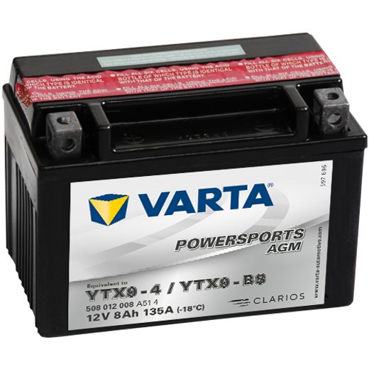 VARTA 12V/8AH MOTO LF (YTX9-4/YTX9-BS) LINHAI M150, 200