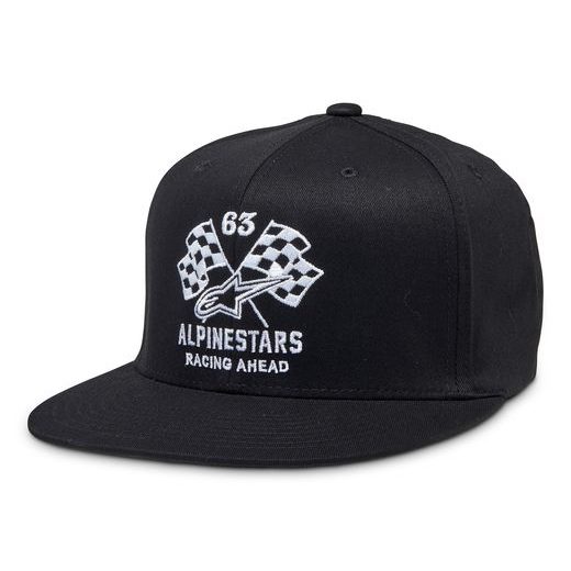 ŠILTOVKA DOUBLE CHECK FLATBILL HAT, ALPINESTARS (ČERNÁ/BÍLÁ)