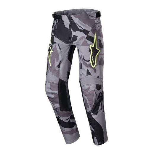 NOHAVICE RACER TACTICAL, ALPINESTARS, DETSKÉ (ŠEDÁ CAMO/ŽLUTÁ FLUO/ČERNÁ) 2024