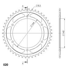 ŘETĚZOVÁ ROZETA SUPERSPROX RFE-1068:46-BLK ČERNÝ