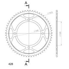 ŘETĚZOVÁ ROZETA SUPERSPROX RFE-1874:59-BLK ČERNÝ 59 ZUBŮ, 428