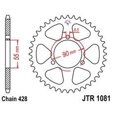 ŘETĚZOVÁ ROZETA JT JTR 1081-46 46 ZUBŮ, 428