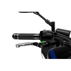 PÁČKA BRZDY BEZ ADAPTÉRU PUIG 3.0 14PNV ROZŠIŘITELNÁ SKLÁDACÍ STŘÍBRNÁ/ZELENÁ