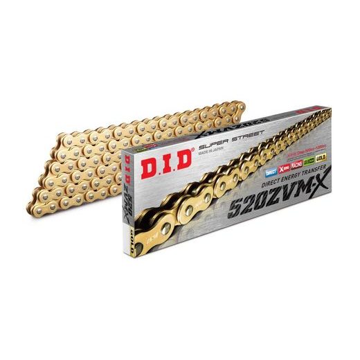 ZVM-X SÉRIE X-KROUŽKOVÝ ŘETĚZ D.I.D CHAIN 520ZVM-X 1920 ČLÁNKŮ ZLATÁ/ZLATÁ