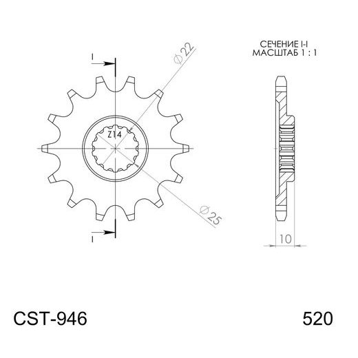 ŘETĚZOVÉ KOLEČKO SUPERSPROX CST-946:14