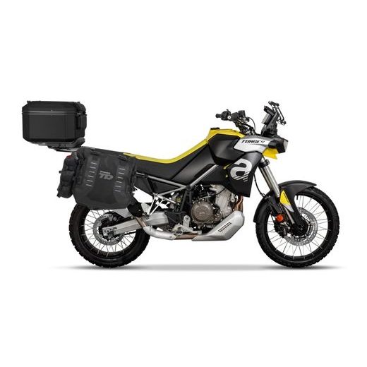 KOMPLETNÍ SADA BOČNÍCH ADVENTURE BRAŠEN SHAD TERRA TR40 A HLINÍKOVÉHO 55L VRCHNÍHO KUFRU, VČETNĚ MONTÁŽNÍ SADY SHAD APRILIA TUAREG 660