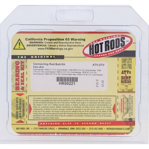 CONNECTING ROD BOLT KIT HOT RODS HR00221