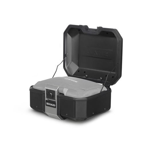 KOMPLETNÍ SADA ČERNÝCH HLINÍKOVÝCH KUFRŮ SHAD TERRA BLACK, 37L TOPCASE 36L/47L BOČNÍ KUFRY, VČETNĚ MONTÁŽNÍ SADY A PLOTNY SHAD YAMAHA MT-09 TRACER / TRACER 900